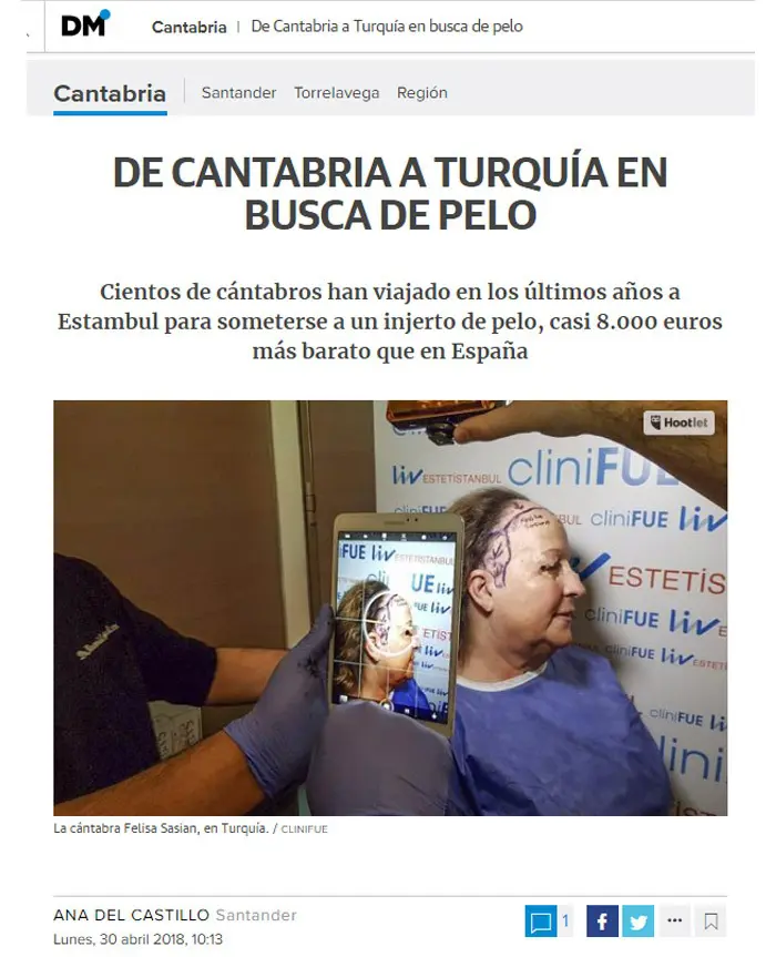 reportaje cliniFUE en el Diario Montañes de Cantabria