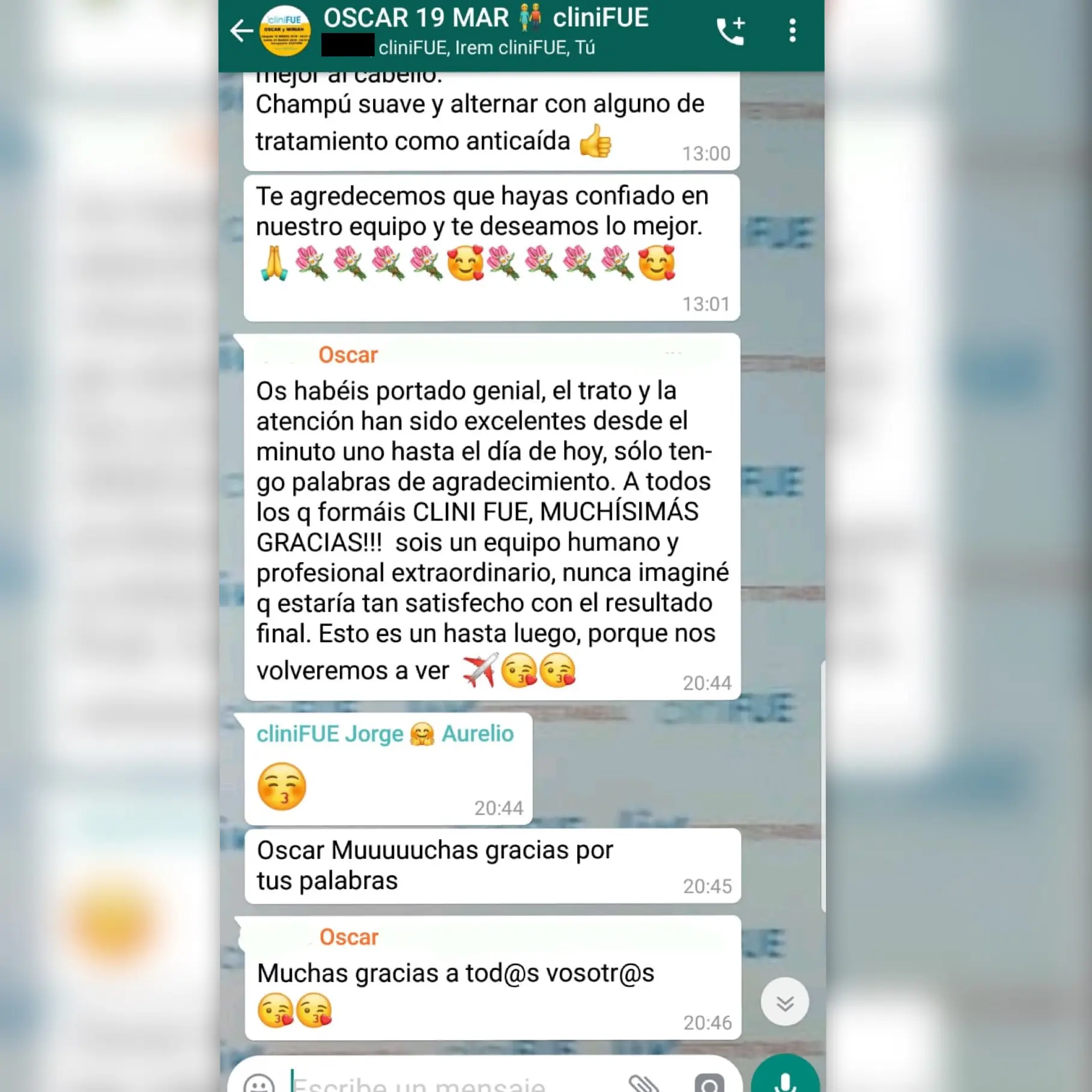 Opiniones whatsapp pacientes cliniFUE